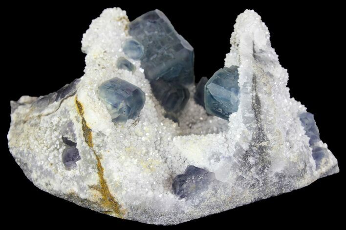 Multicolored Fluorite Crystals on Quartz - China #149748